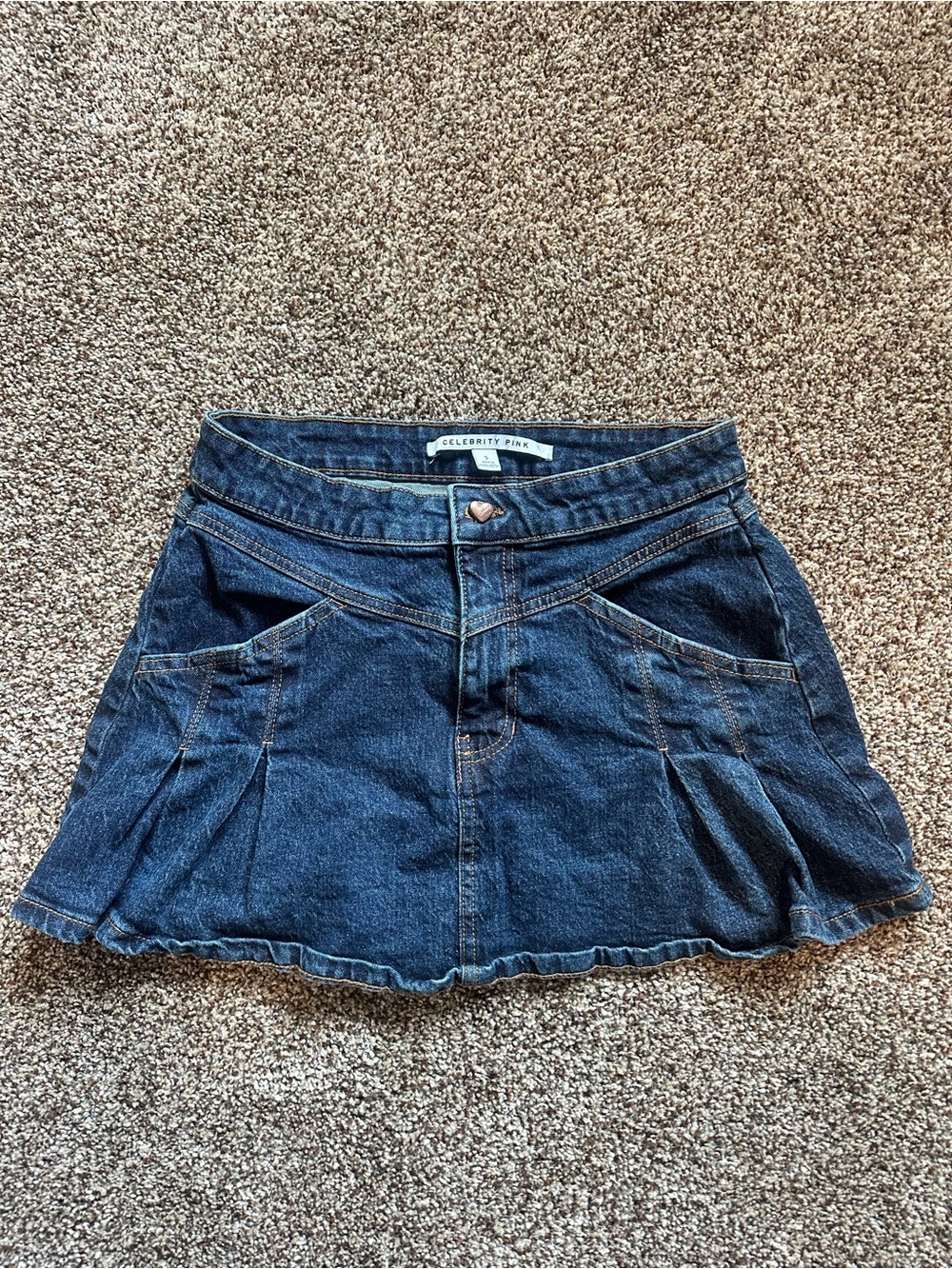 Celebrity Pink Dark Blue Denim Mini Skirt